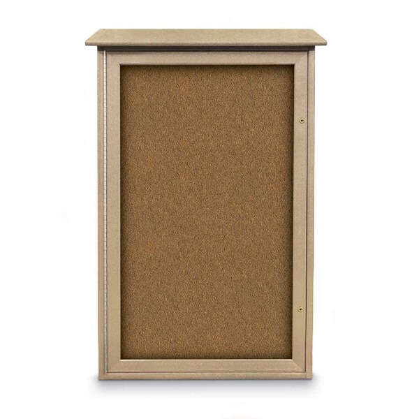 Indoor Enclosed Combo Board, 72"x36", Satin Frame/Black Porc & Forbo